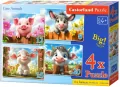 Puzzle x 4 Kontur Cute Animals CASTOR - tantis.pl
