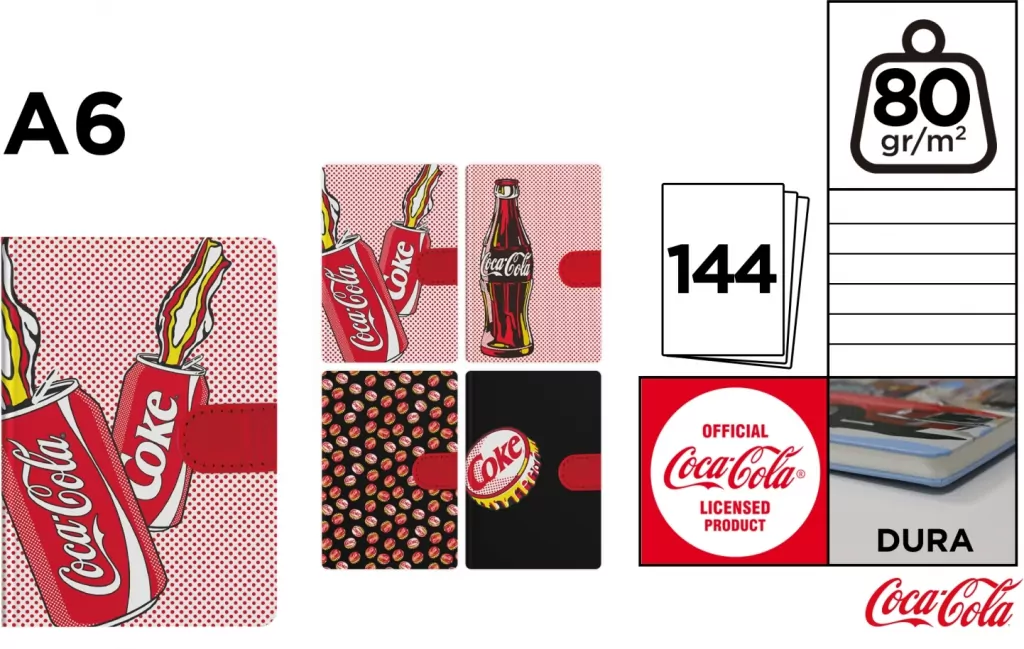 Notatnik A6/144K Coca-Cola linia MIX - tantis.pl