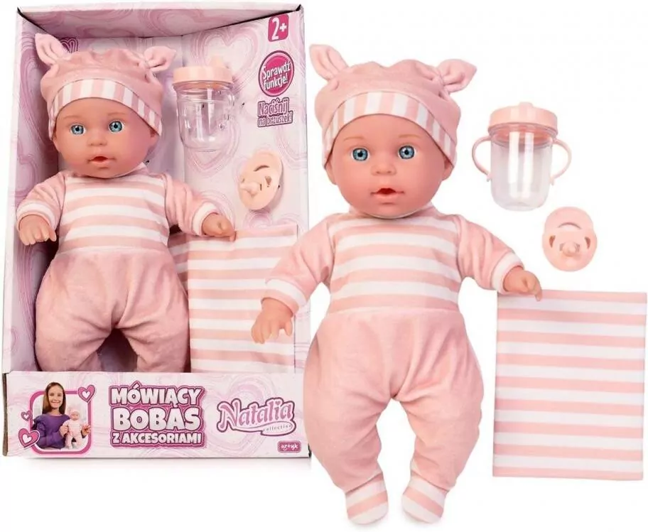 Lalka Natalia bobas z akcesoriami mówiący 30cm - tantis.pl
