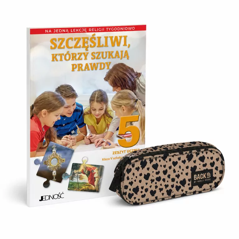 Pakiet: Szczęśliwi, którzy szukają prawdy. Zeszyt ucznia dla 5 klasy szkoły podstawowej / Piórnik backup 8 A50 DERFORM Piórnik backup 8 A50 DERFORM - tantis.pl