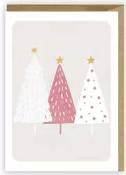 Kartka Boże Narodzenie Pastelowe choinki, eko K071