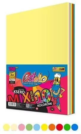 Papier ksero A4 80g 10 kolorów 250 arkuszy - tantis.pl