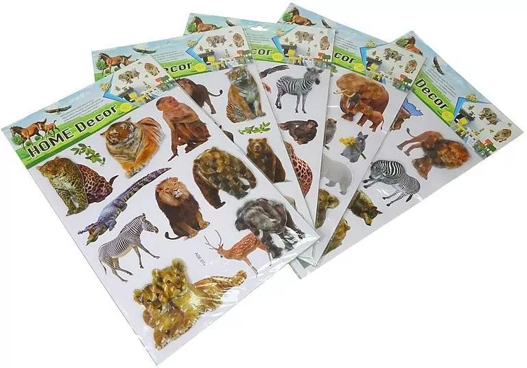 Naklejki 3D na ścianę zierzęta MIX - tantis.pl