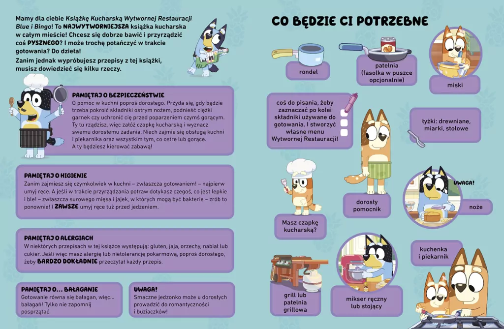Książka kucharska Wytwornej Restauracji. Bluey i Bingo - tantis.pl