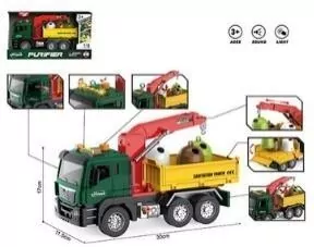 Auto śmieciarka kontener z dźwigiem 1:10 św/dż - tantis.pl