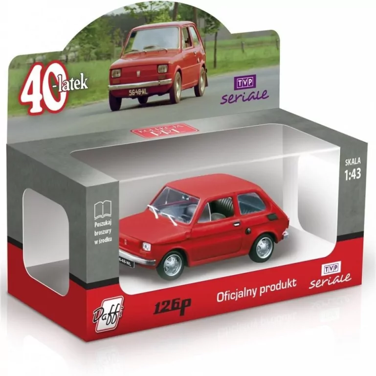 Fiat 126P czterdziestolatek czerwony - tantis.pl