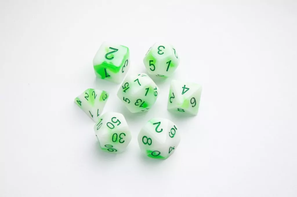 Gamegenic: Glow Series - RPG Dice Set - Toxic Stones - tantis.pl