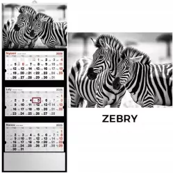 Kalendarz 2026 trójdzielny zebry