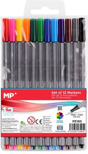 Cienkopisy kolorowe 0.4mm 12 kolorów - tantis.pl