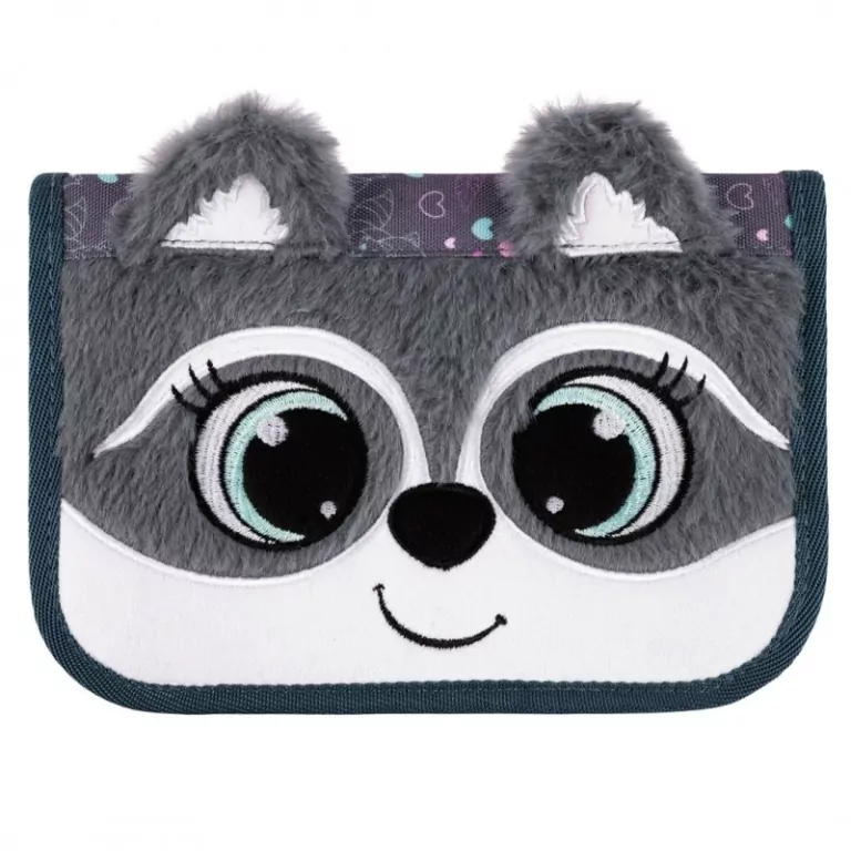 Piórnik dwuklapkowy bez wyposażenia z szopem Racoon - tantis.pl