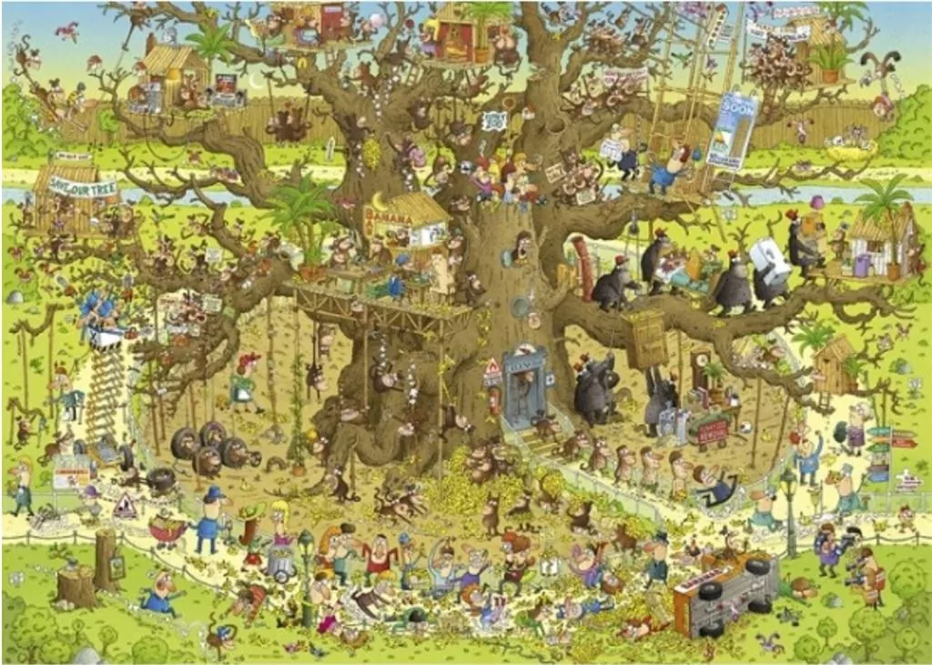 Puzzle 1000 Funky ZOO - Małpie Zoo - tantis.pl
