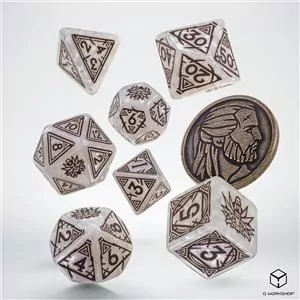 Komplet kości Wiedźmin. Geralt. Biały wilk - tantis.pl