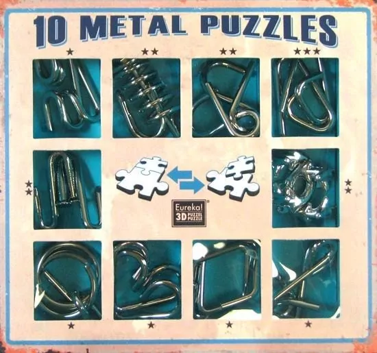 10 łamigłówek metalowych. Zestaw niebieski - tantis.pl