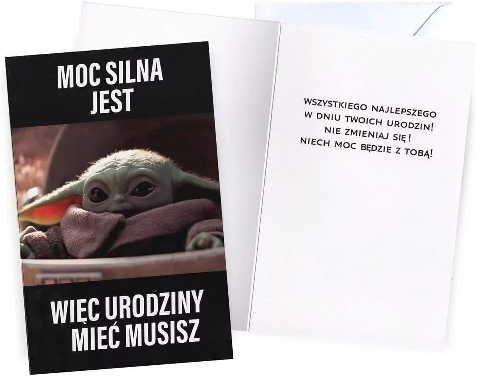 Karnet Urodziny Star Wars Baby Yoda - tantis.pl