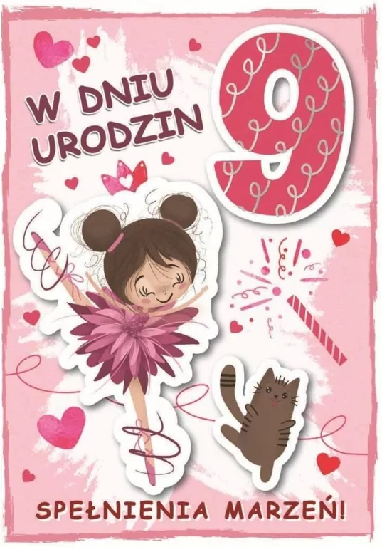 Karnet urodziny 9 B6 z kopertą - tantis.pl