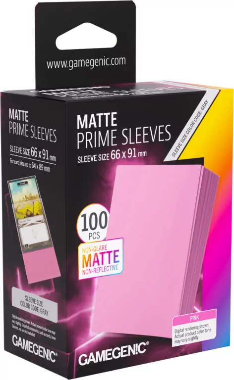 Gamegenic: Matte Prime Sleeves (66x91 mm) - Pink - 100 sztuk - tantis.pl
