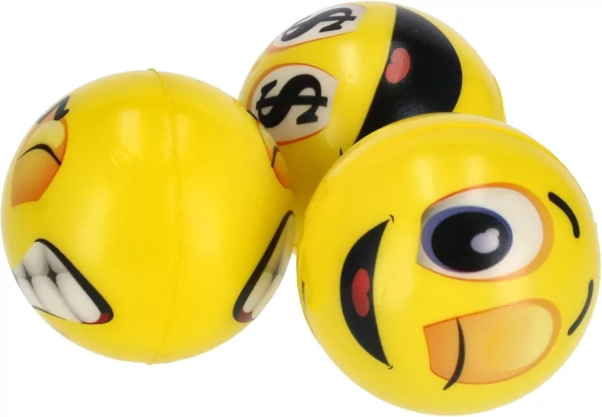 Piłka antystresowa 7 cm sport buźka 1 szt, mix - tantis.pl