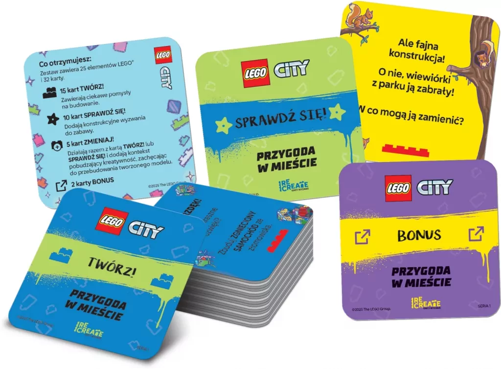 Lego Recreate. Karty Wyzwań. Przygoda w mieście - tantis.pl