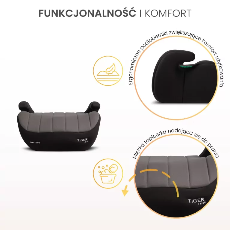 Caretero Fotelik Tiger szary (125-150cm) - tantis.pl