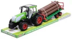 Traktor gigant z przyczepa i drewnem