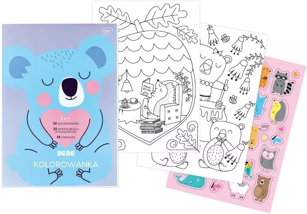 Kolorowanka z naklejkami A4/40K Bebe Kids pastel - tantis.pl