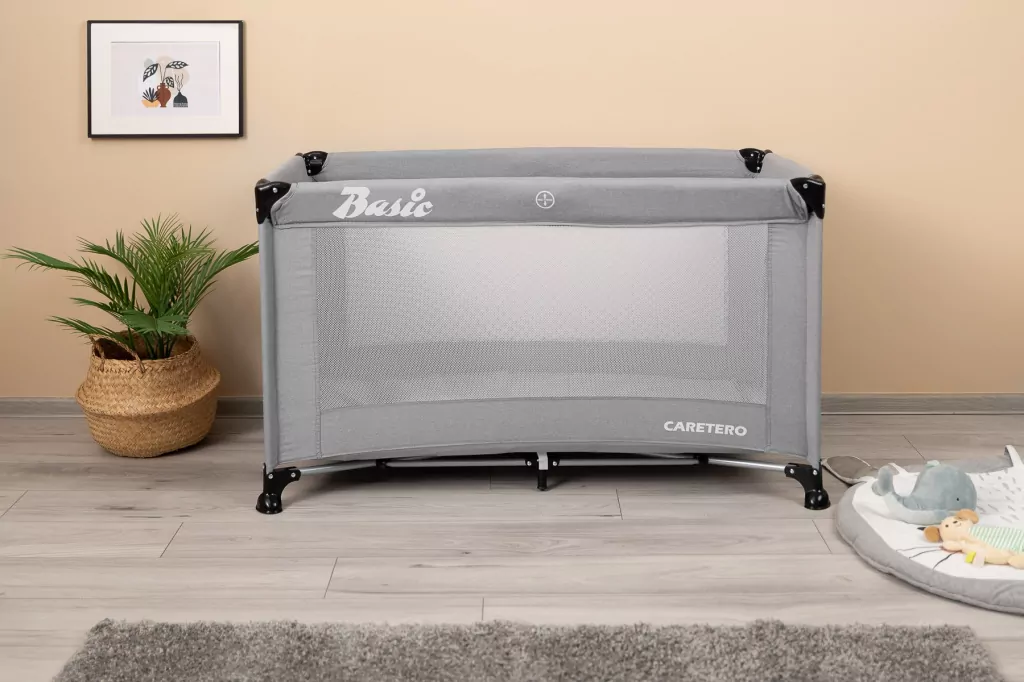 Caratero Łóżeczko turystyczne Basic szare - tantis.pl