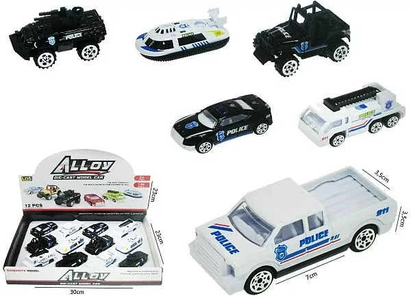Pojazd policja 7cm metalowe - tantis.pl