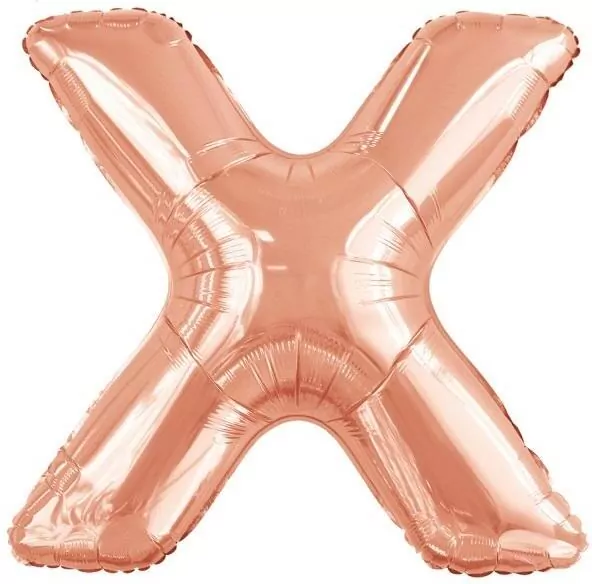 Balon foliowy litera X różowe złoto 81x86cm - tantis.pl