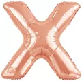 Balon foliowy litera X różowe złoto 81x86cm - tantis.pl