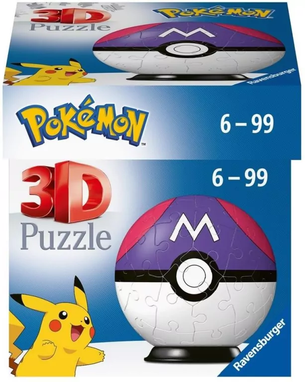 Ravensburger. Puzzle 54, 3D. Pokemon Master Ball - tantis.pl