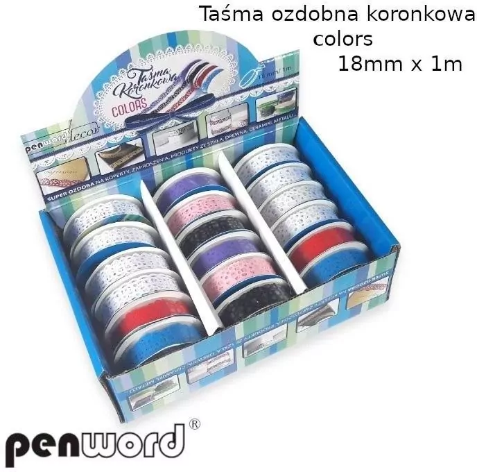 Taśma ozdobna koronkowa 18mmx1m - tantis.pl