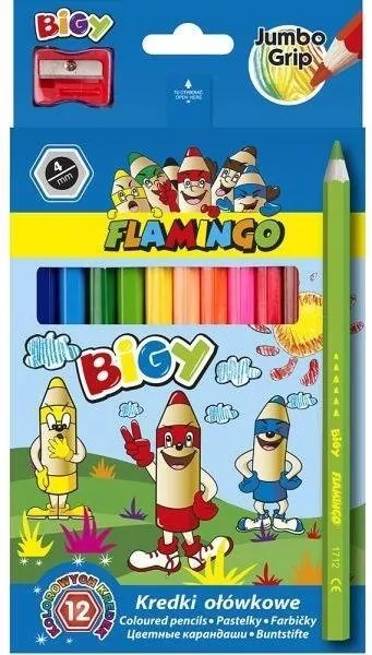 Kredki ołówkowe Jumbo Bigy 12 kolorów - tantis.pl