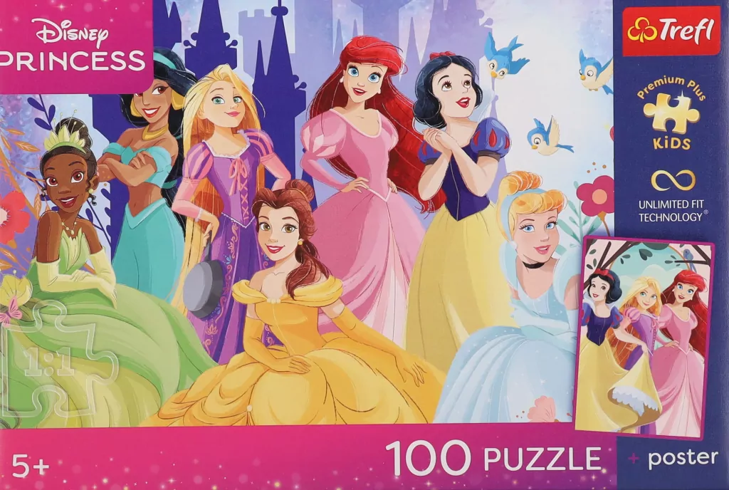 Puzzle 100 Disney Księżniczki + plakat TREFL - tantis.pl
