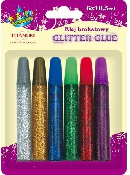 Klej z brokatem, 6 kolorów - tantis.pl