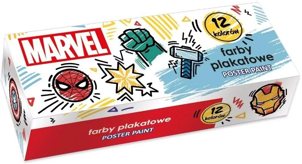 Farby plakatowe Avengers 20ml 12 kolorów - tantis.pl