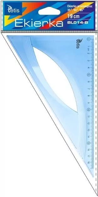 Ekierka prostokątna niebieska 19cm - tantis.pl