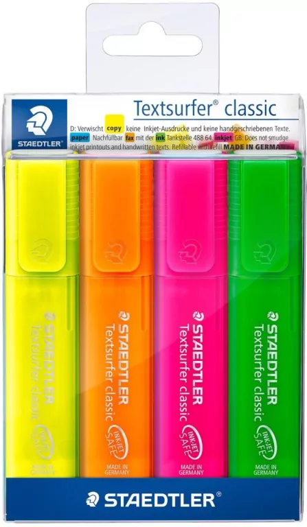 Zakreślacz Classic 4 kolory neon STAEDTLER - tantis.pl