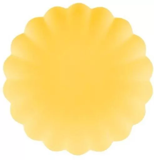 Talerzyki plastikowe Falbanka żółte 22cm 4 szt - tantis.pl