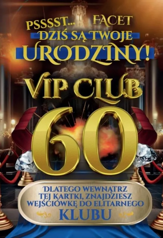 Karnet Urodziny 60 męskie - tantis.pl