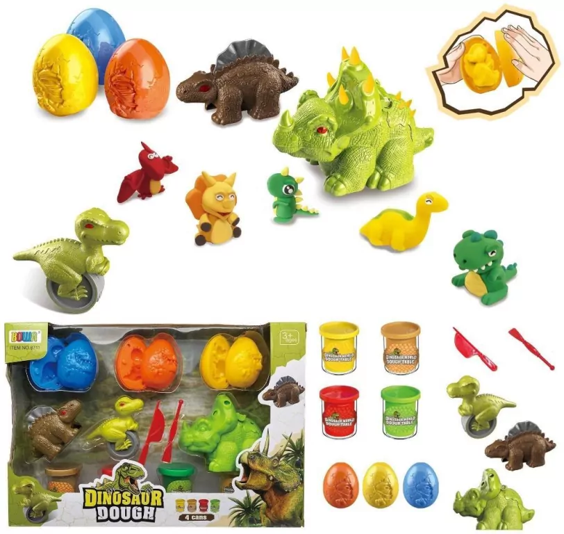 Masa plastyczna z foremkami dinozaury - tantis.pl