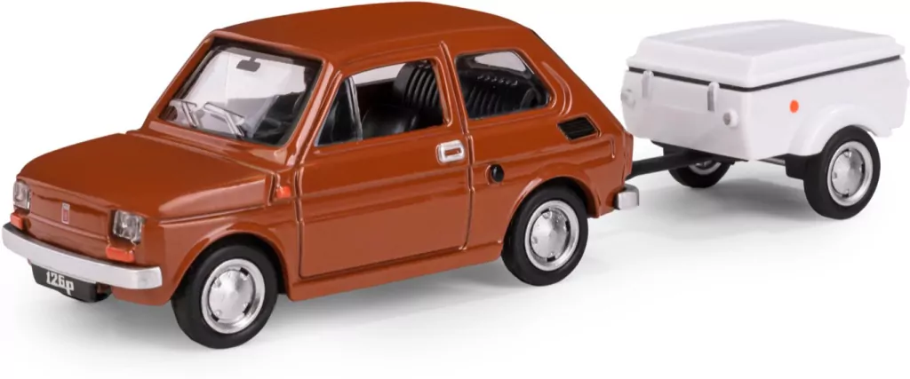 Fiat 126p + przyczepa Niewiadów Krótka brązowy - tantis.pl