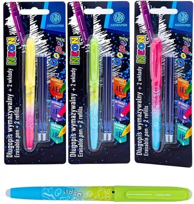 Długopis wymazywalny 0,6mm Neon + wkłady ASTRA - tantis.pl