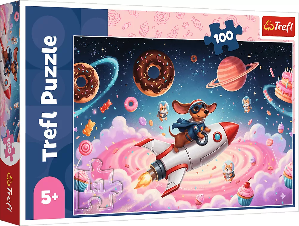 Puzzle 100 Jamnik na rakiecie TREFL - tantis.pl