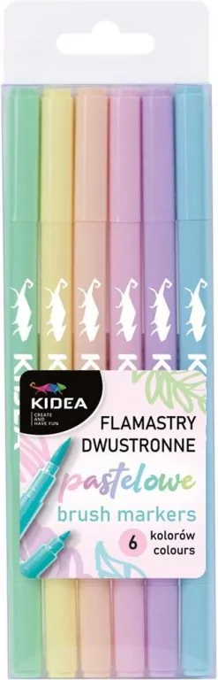 Flamastry dwustronne pastelowe. 12 kolorów - tantis.pl