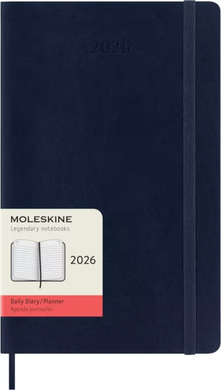 Kalendarz 2026 12M Moleskine L miękka oprawa dzienny Sapphire Blue 13x21cm - tantis.pl