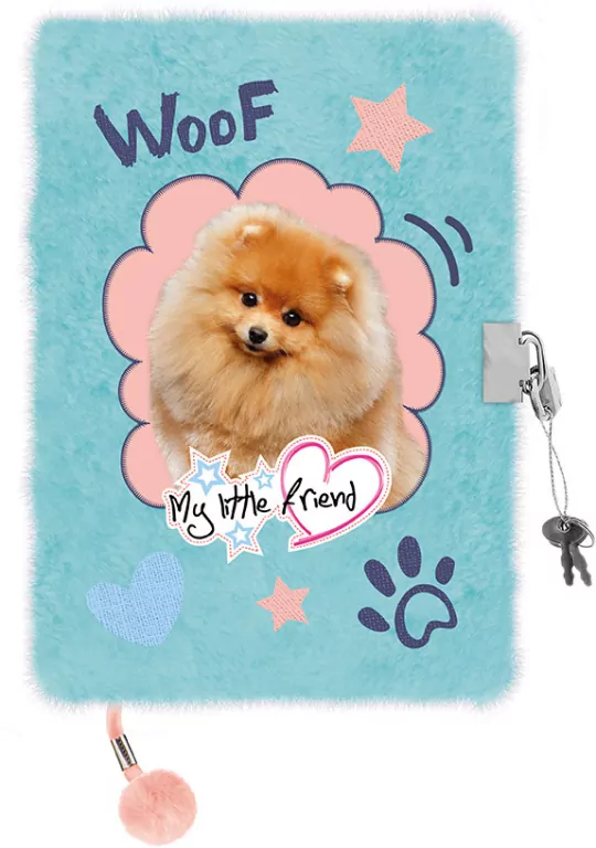 Pamiętnik z kłódką 3D włochacz A5 96k My Little Friend Fluffy Dog - tantis.pl