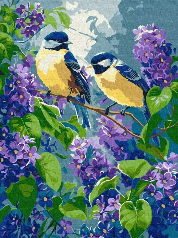 Malowanie po numerach - Wiosenny duet 30x40cm - tantis.pl