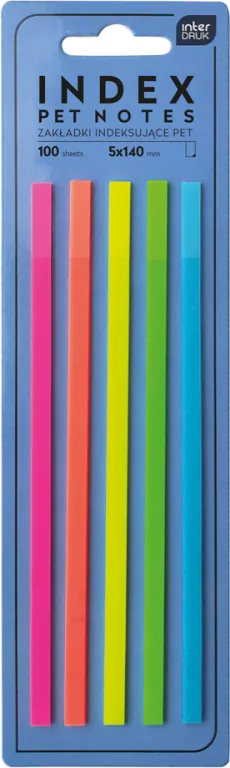 Zakładki indeksujące paski 140mm Pet Notes Neon - tantis.pl