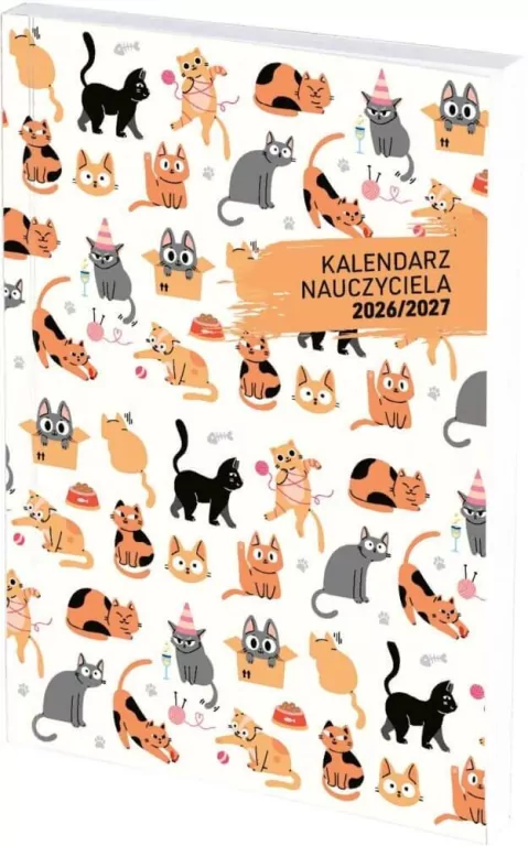 Kalendarz naucz. 2026/2027 A5 tyg. PCV Koty - tantis.pl