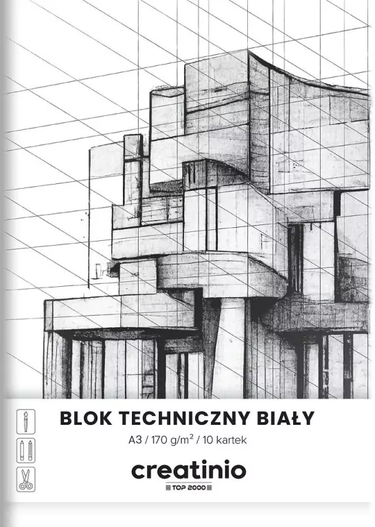 Blok Techniczny Creatinio A3/10k, 170g - biały - tantis.pl
